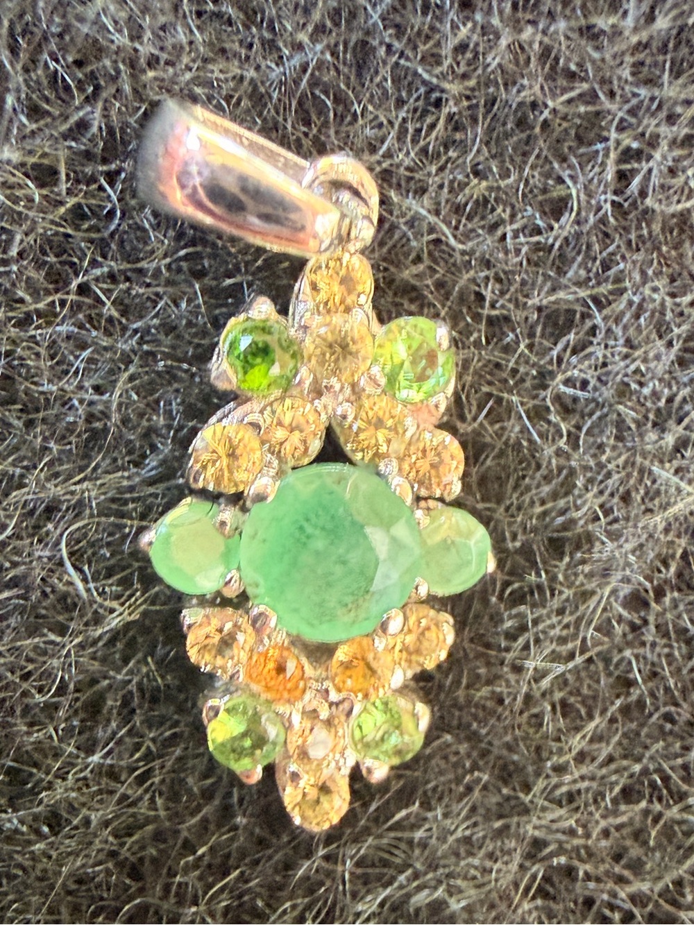 Hand made Natural Emerald and Natural Gemstones Pendant